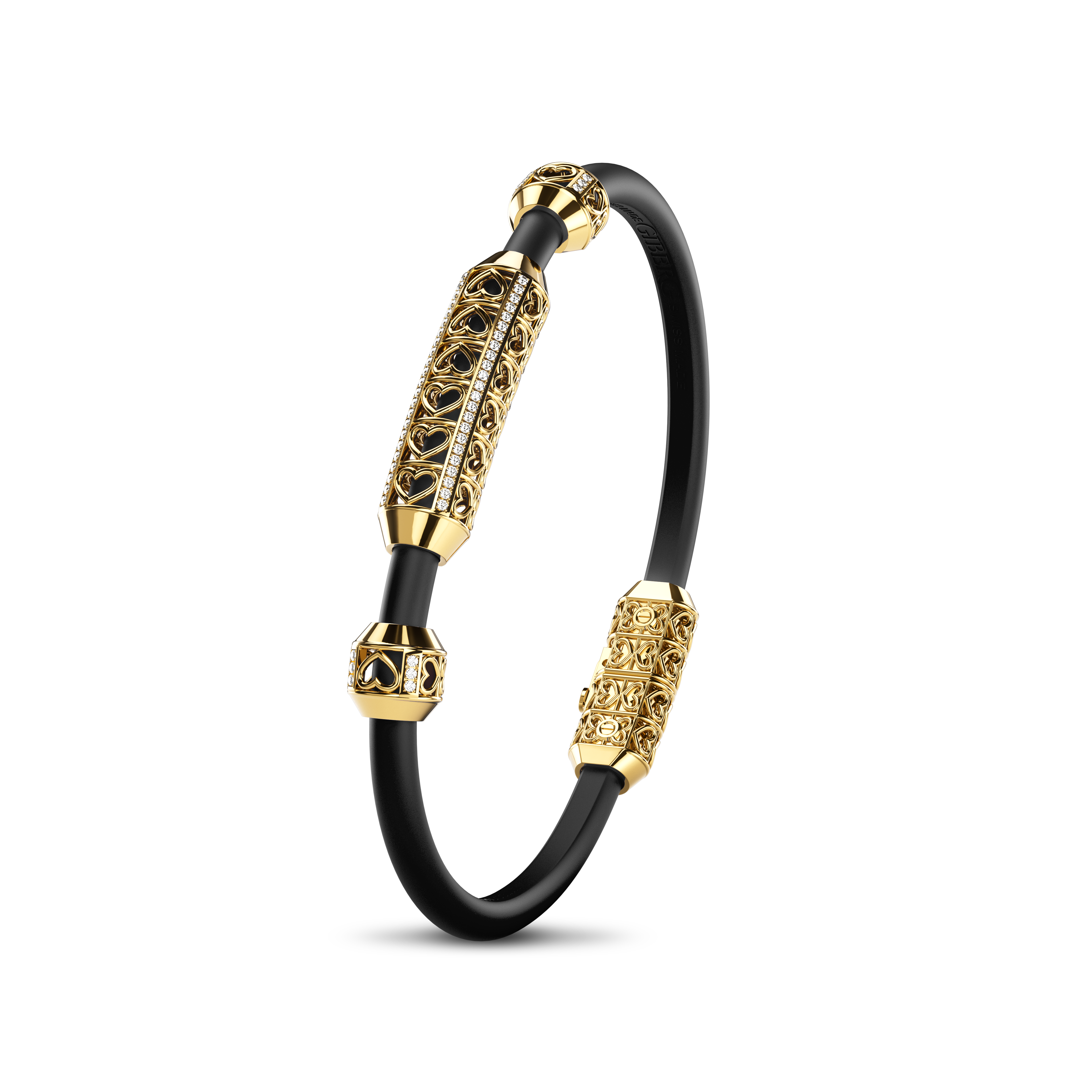 Single Bracelet Amphora, Yellow Gold, 58 Diamonds