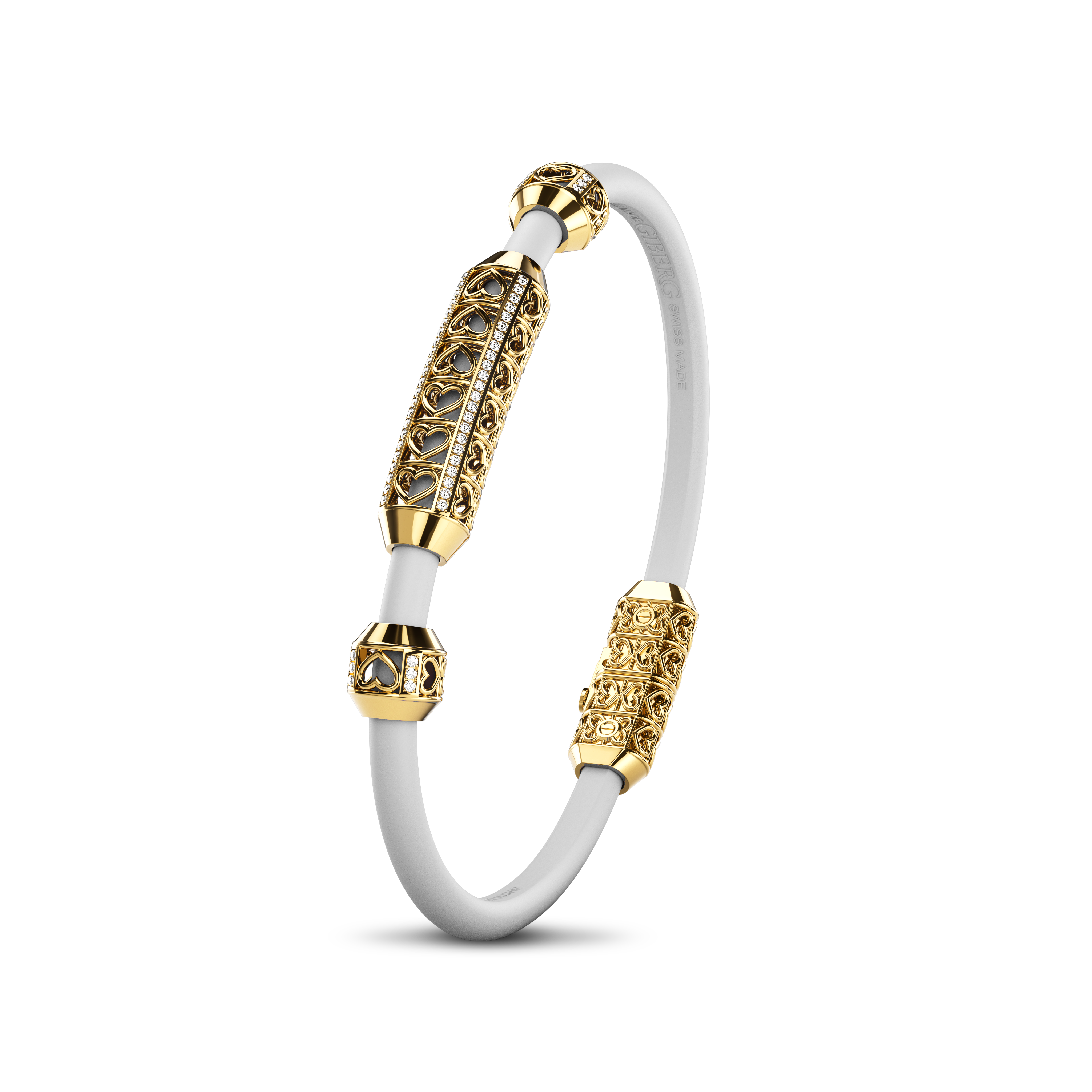 Single Bracelet Amphora, Yellow Gold, 58 Diamonds