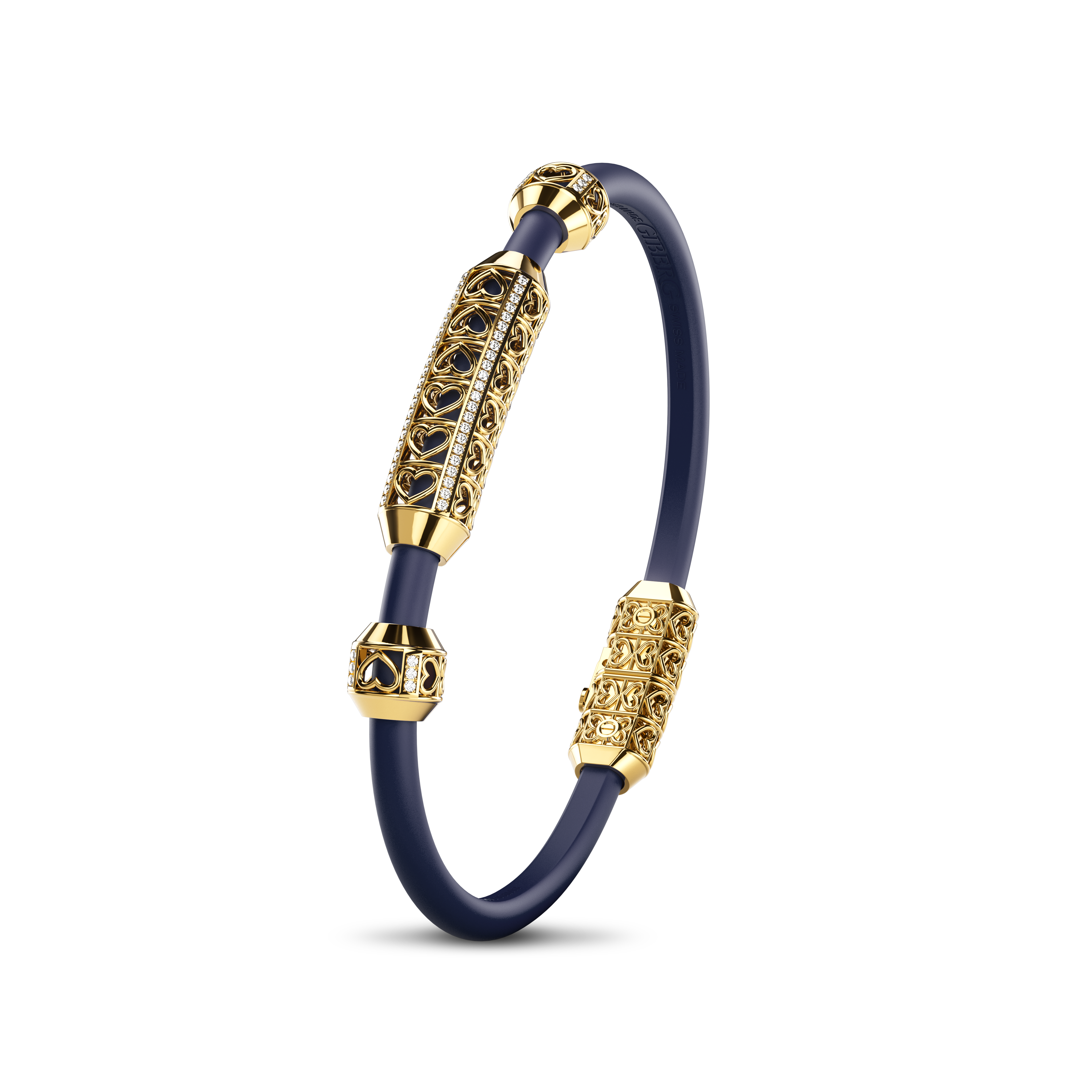 Single Bracelet Amphora, Yellow Gold, 58 Diamonds