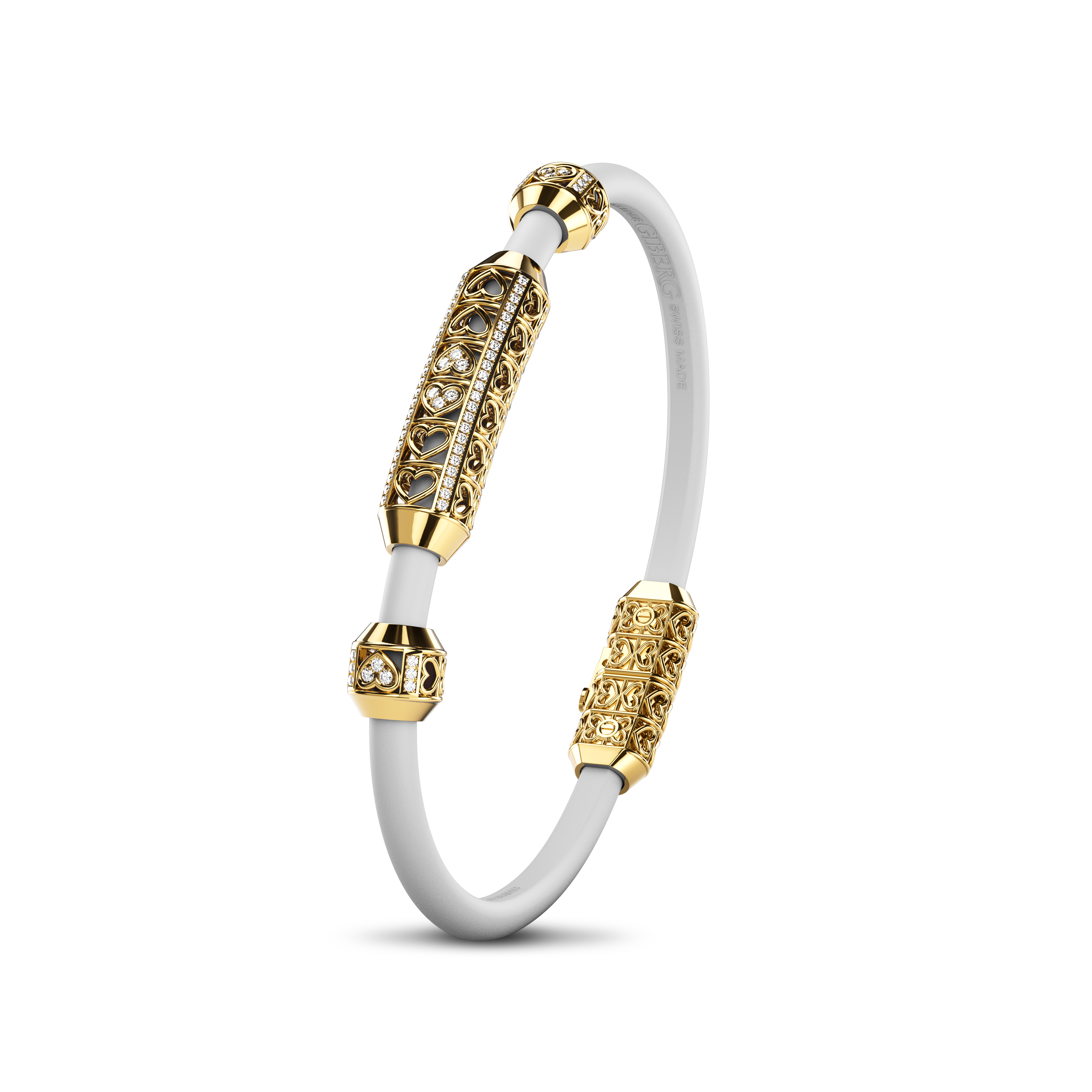 Single Bracelet Amphora, Yellow Gold, 70 Diamonds