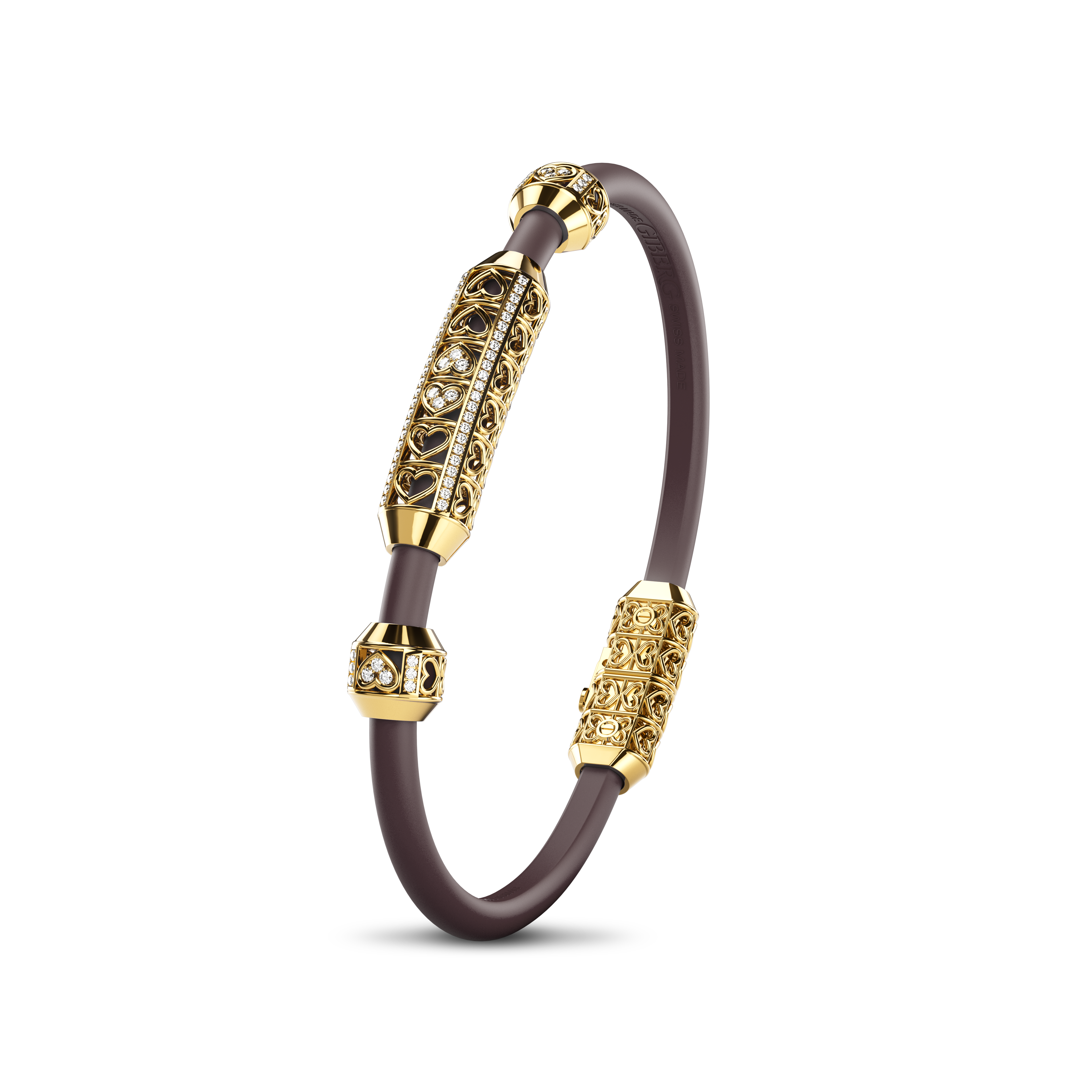 Single Bracelet Amphora, Yellow Gold, 70 Diamonds