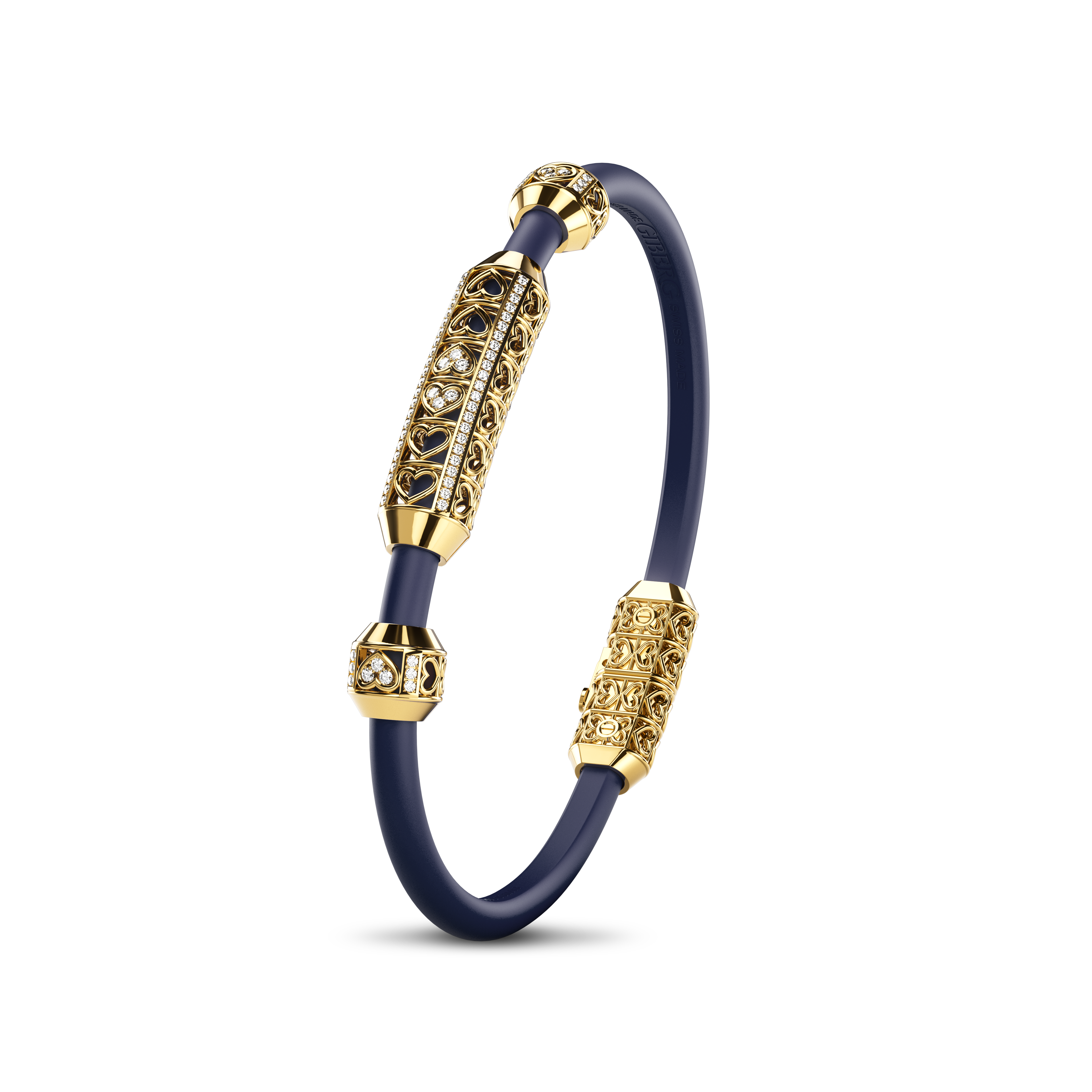 Single Bracelet Amphora, Yellow Gold, 70 Diamonds