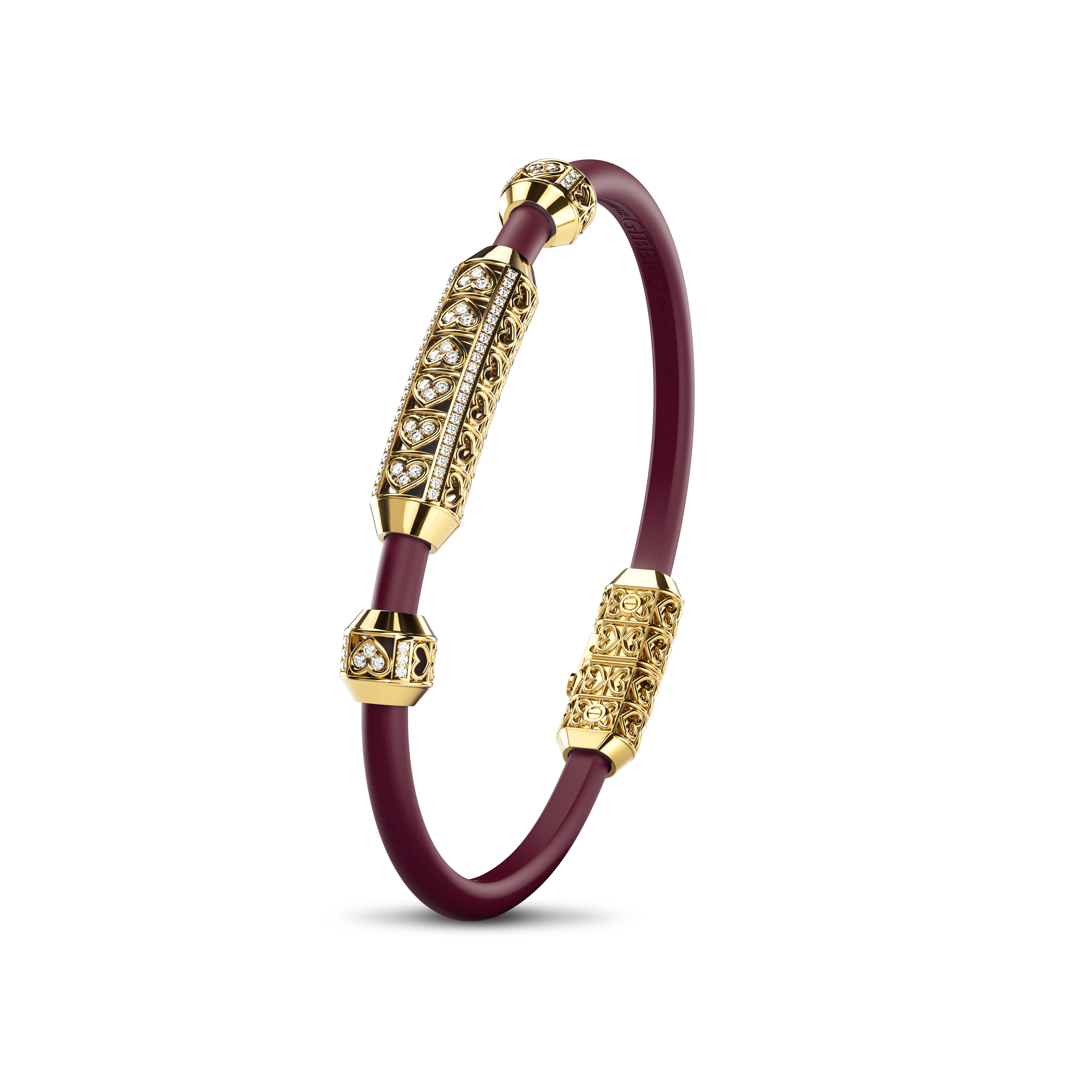 Single Bracelet Amphora, Yellow Gold, 82 Diamonds