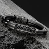 Double Bracelet Gladius, White Gold Coated, 29 Diamonds