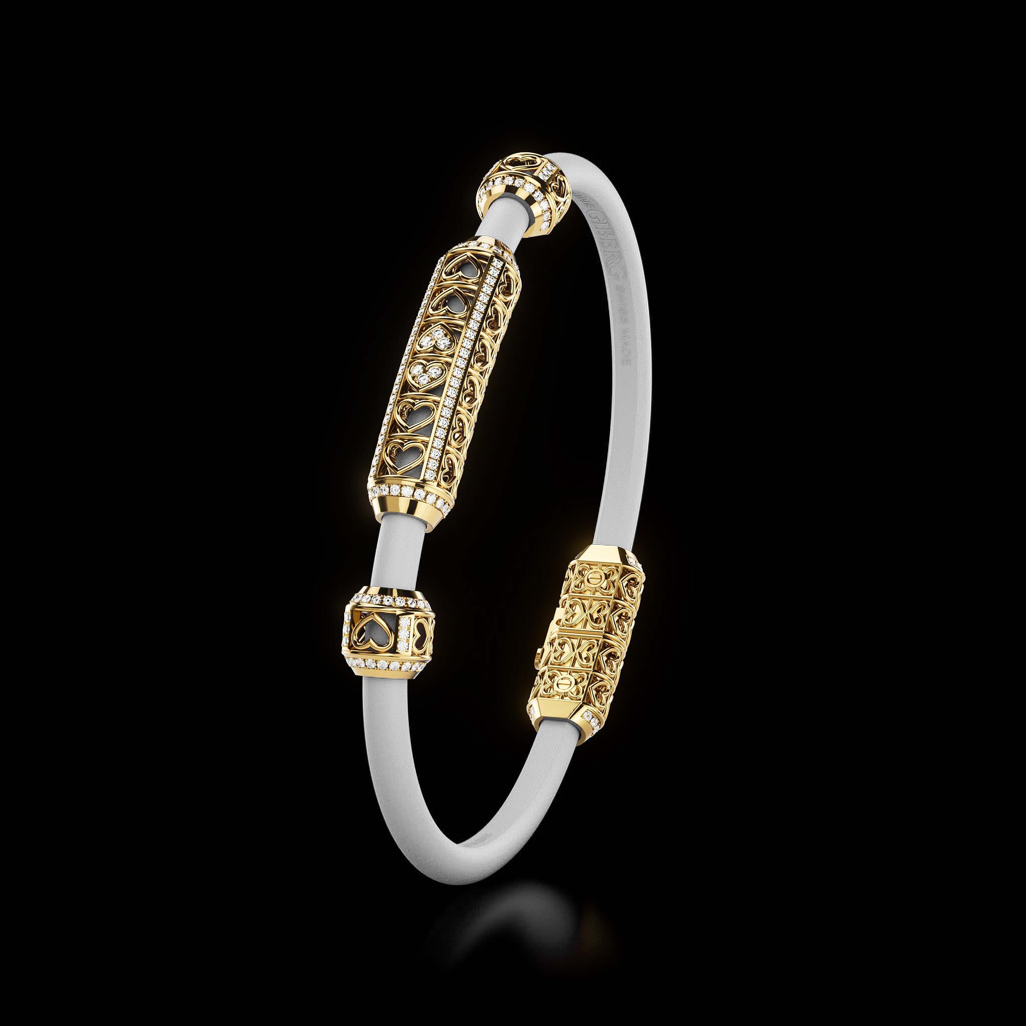 Single Bracelet Amphora, Yellow Gold, 166 Diamonds