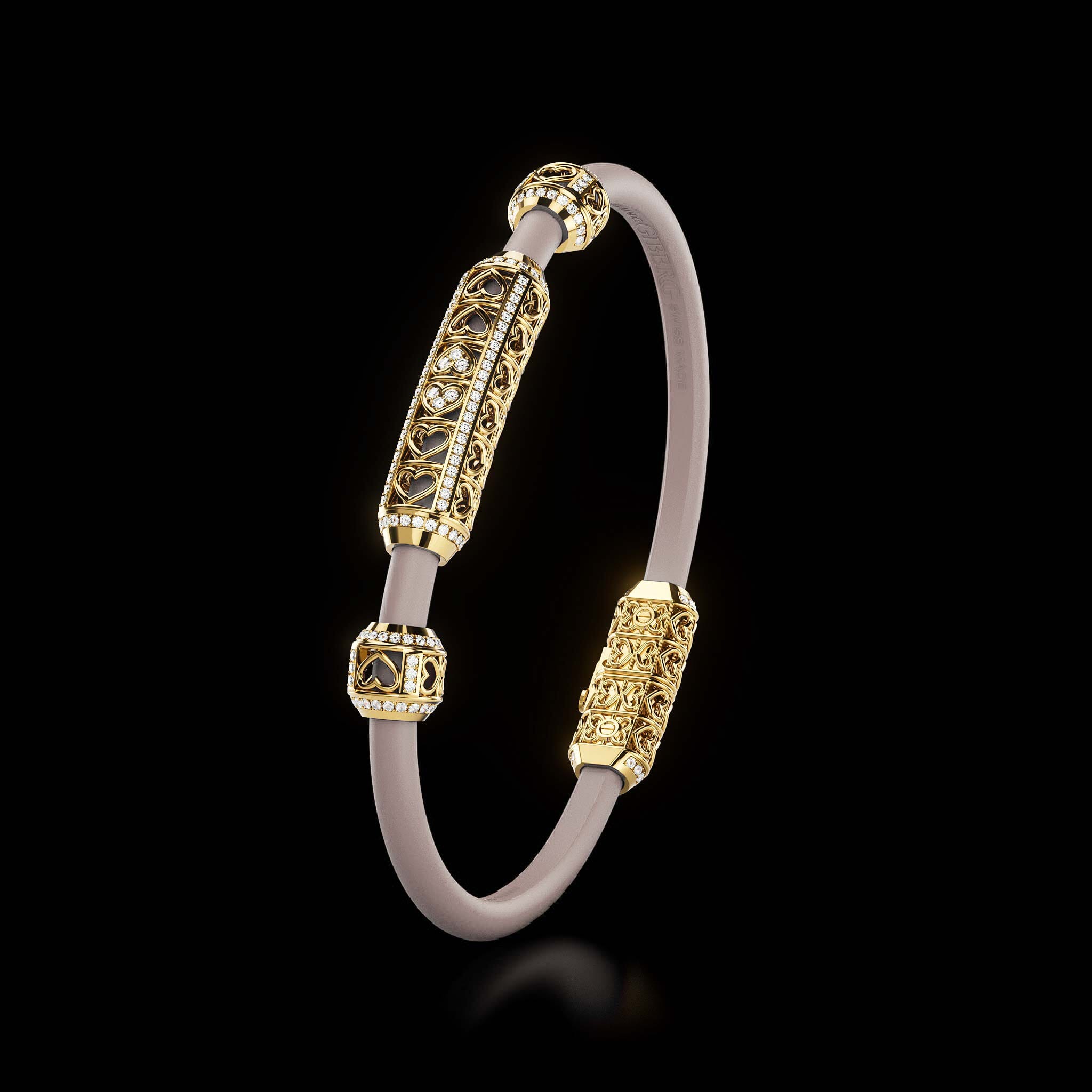 Single Bracelet Amphora, Yellow Gold, 166 Diamonds
