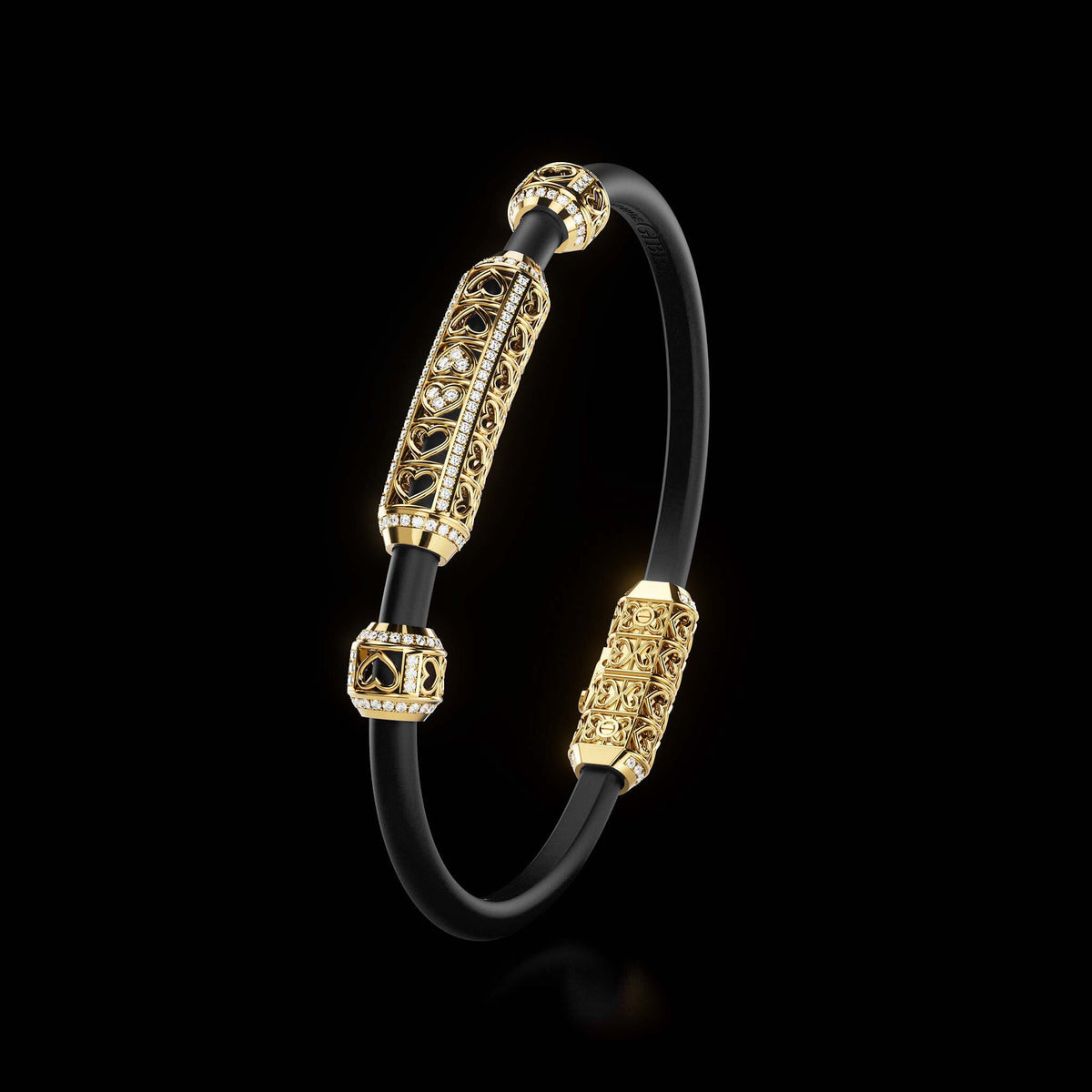 Single Bracelet Amphora, Yellow Gold, 166 Diamonds