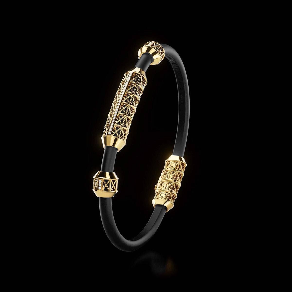 Single Bracelet Gladius, Yellow Gold, 29 Diamonds