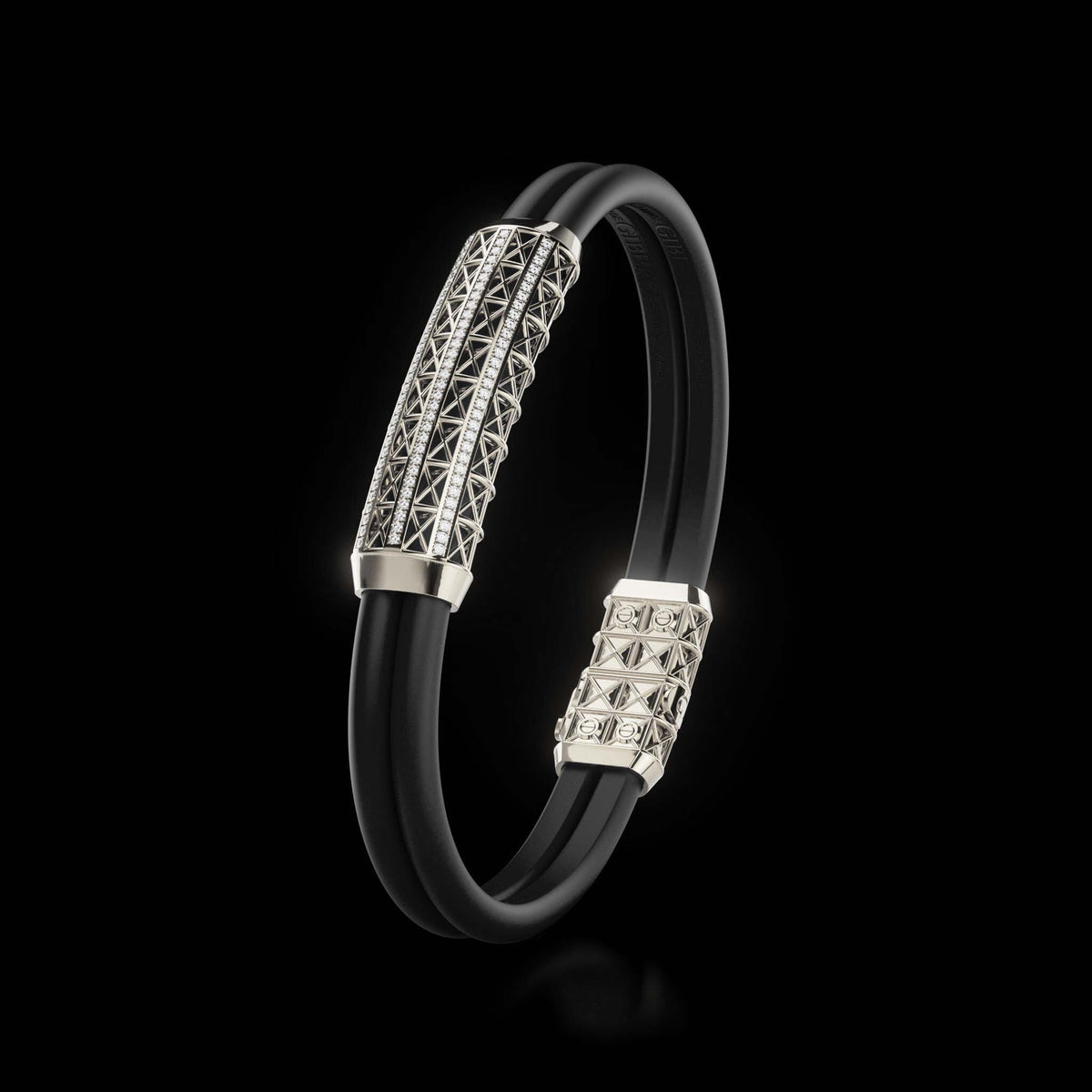 Double Bracelet Gladius, Platinum, 93 Diamonds