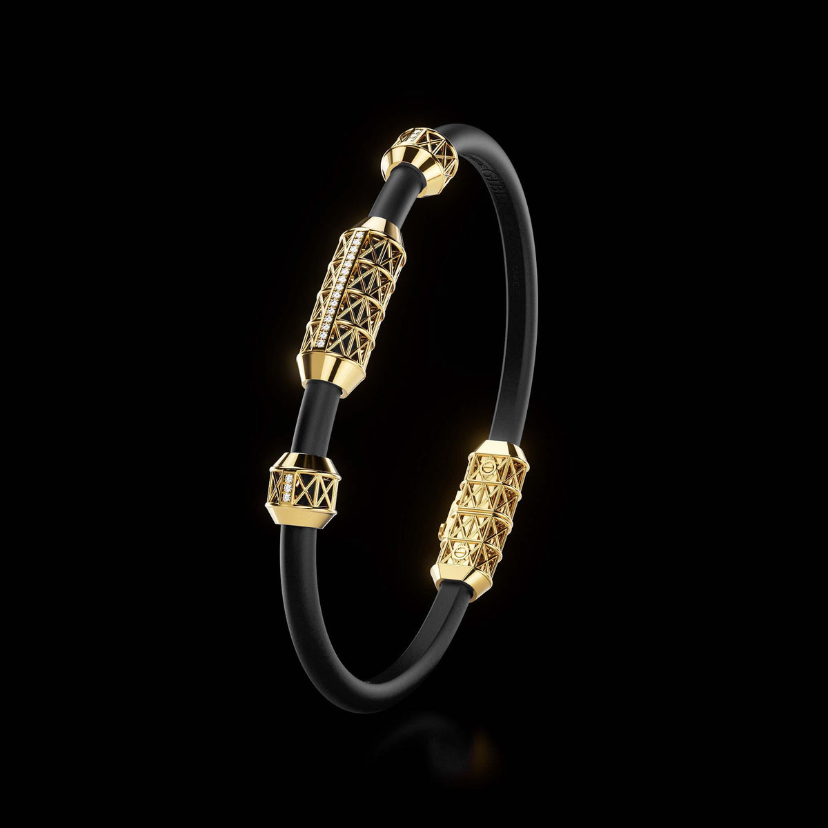 Single Bracelet Gladius, Yellow Gold, 21 Diamonds
