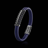 Double Bracelet Gladius, White Gold Coated, 31 Diamonds