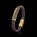 Double Bracelet Gladius, Yellow Gold, 31 Diamonds