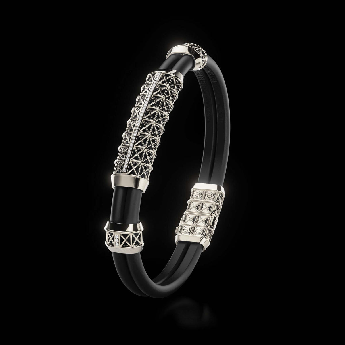Double Bracelet Gladius, Platinum, 37 Diamonds