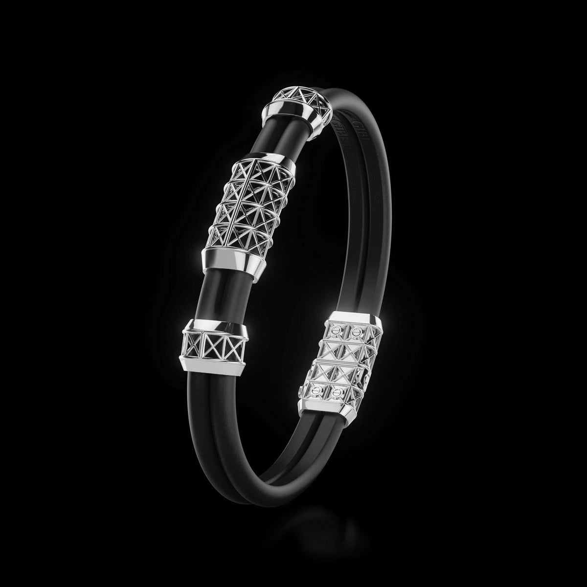 Double Bracelet Gladius, White Gold