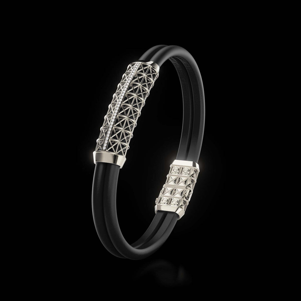 Double Bracelet Gladius, Platinum, 31 Diamonds