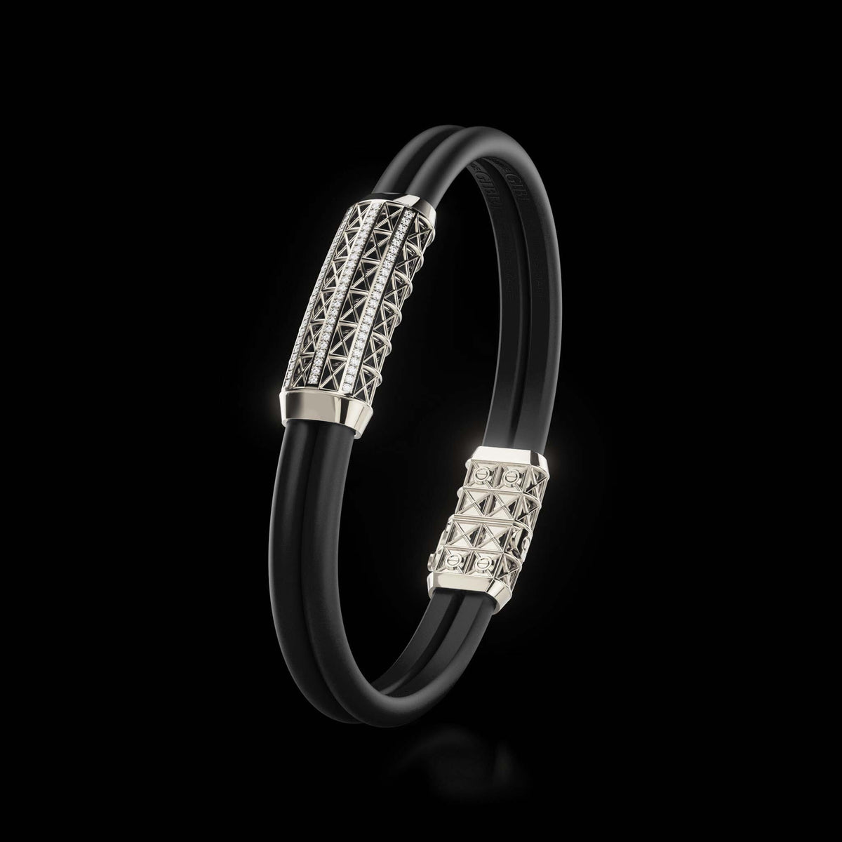 Double Bracelet Gladius, Platinum, 69 Diamonds