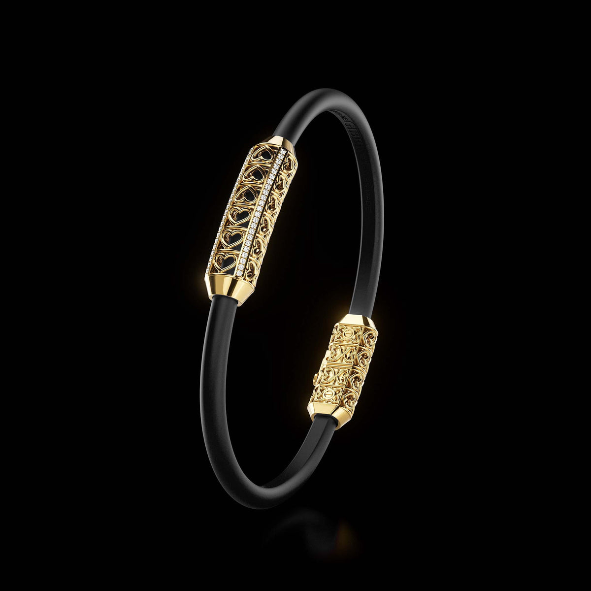 Single Bracelet Amphora, Yellow Gold, 46 Diamonds