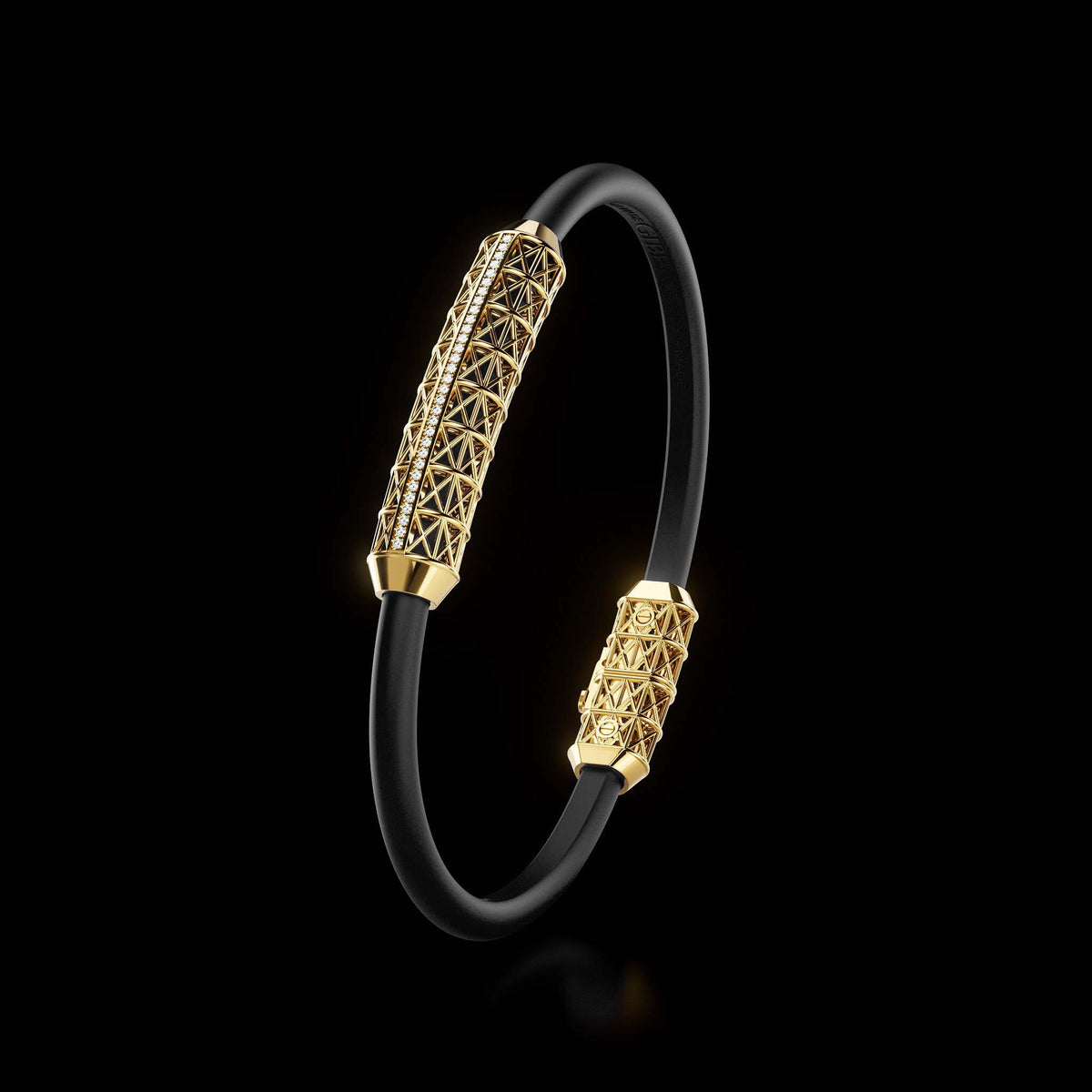 Single Bracelet Gladius, Yellow Gold, 31 Diamonds