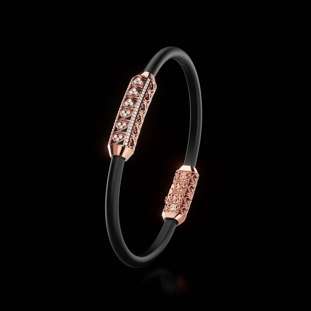 Single Bracelet Amphora, Red Gold, 64 Diamonds