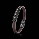 Double Bracelet Gladius, White Gold Coated, 31 Diamonds