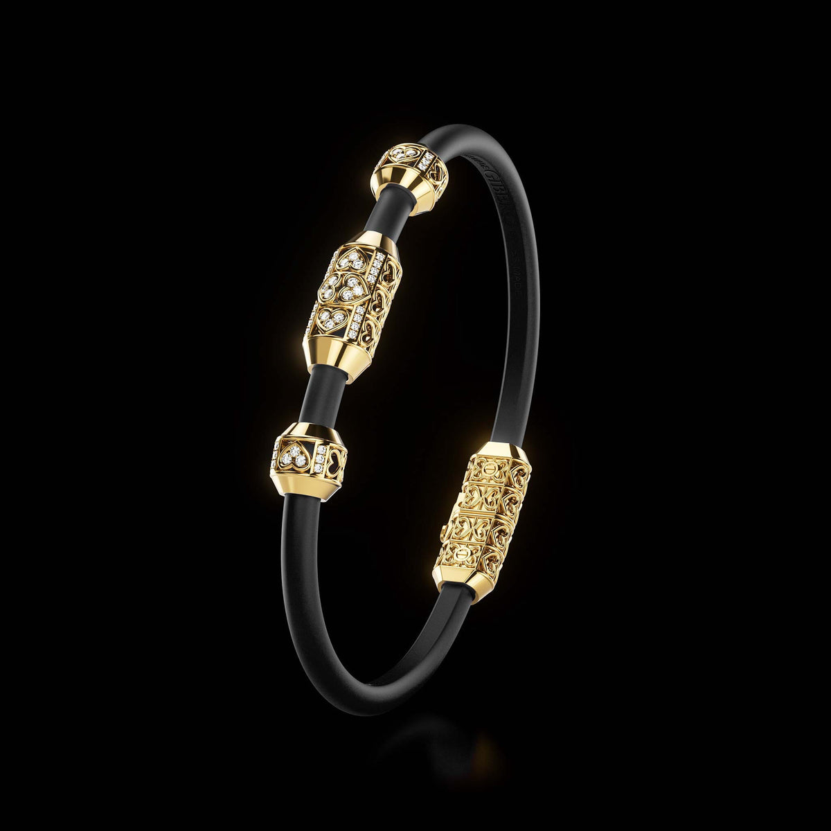 Single Bracelet Amphora, Yellow Gold, 46 Diamonds