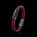 Double Bracelet Gladius, White Gold Coated, 23 Diamonds