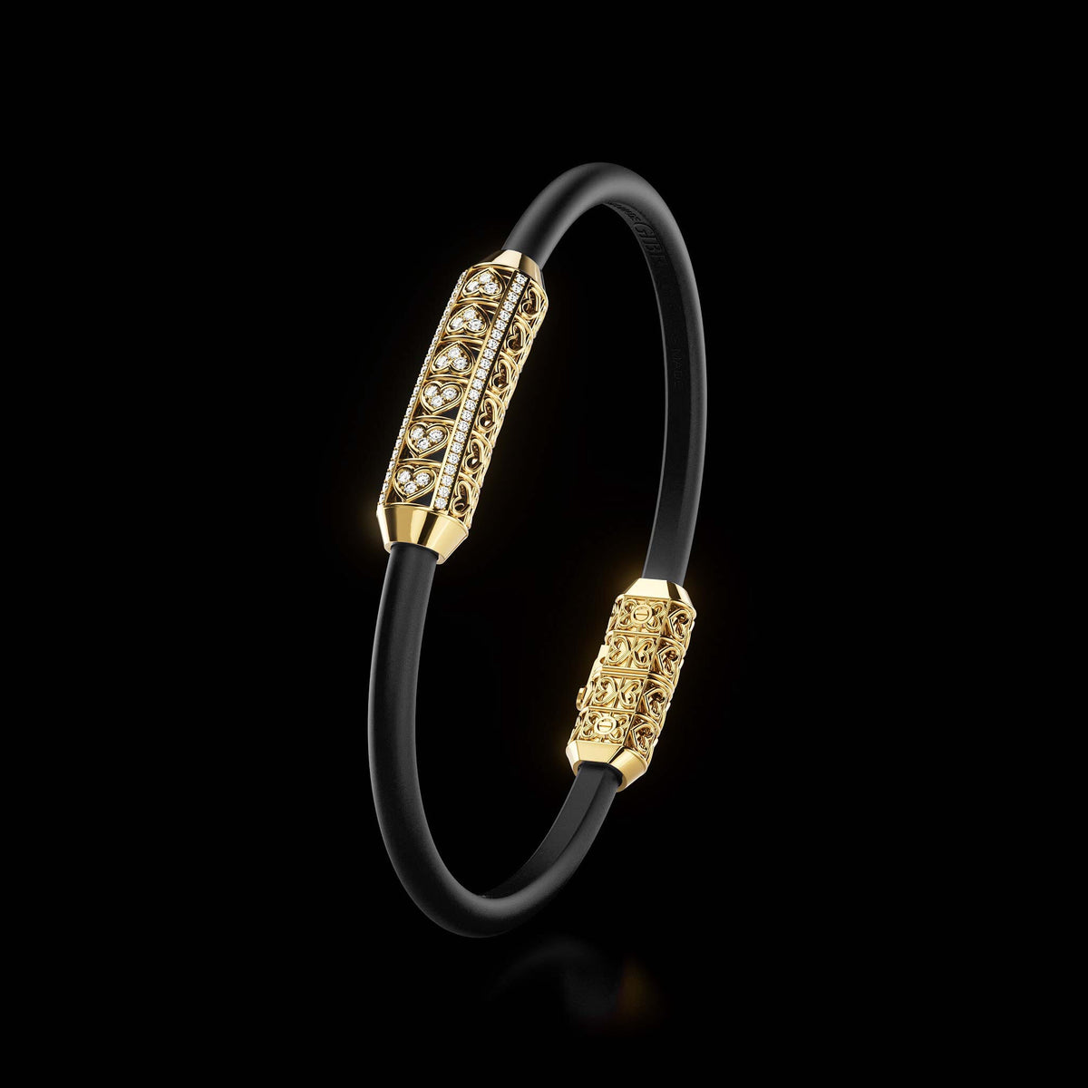 Single Bracelet Amphora, Yellow Gold, 64 Diamonds