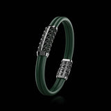 Double Bracelet Gladius, White Gold Coated, 23 Diamonds