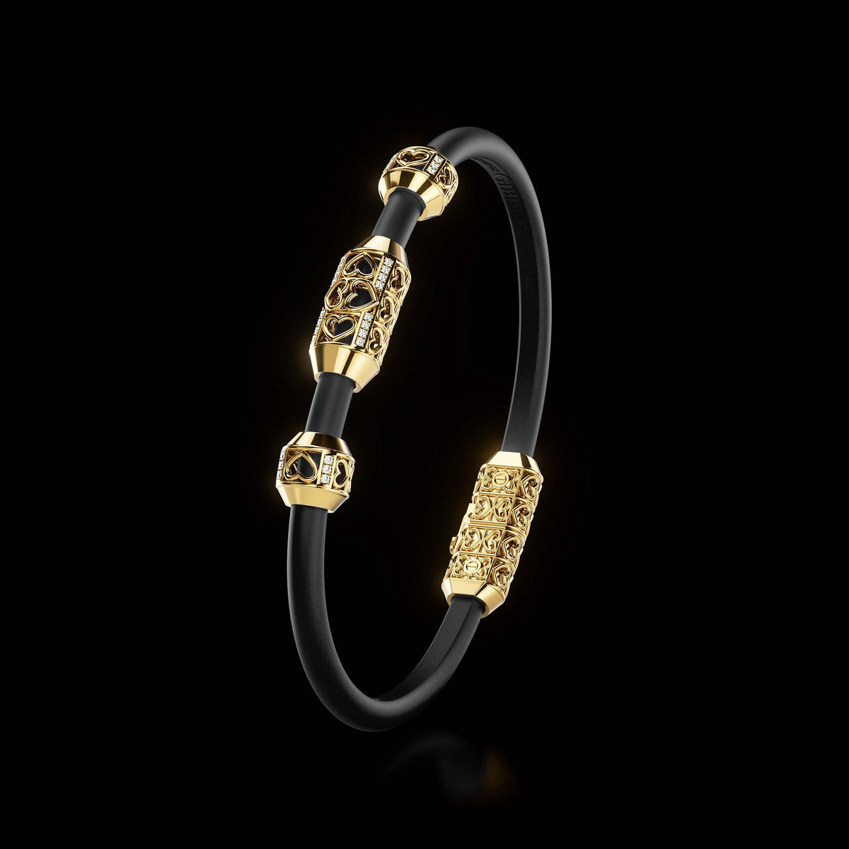 Single Bracelet Amphora, Yellow Gold, 28 Diamonds