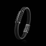 Double Bracelet Gladius, White Gold Coated, 23 Diamonds