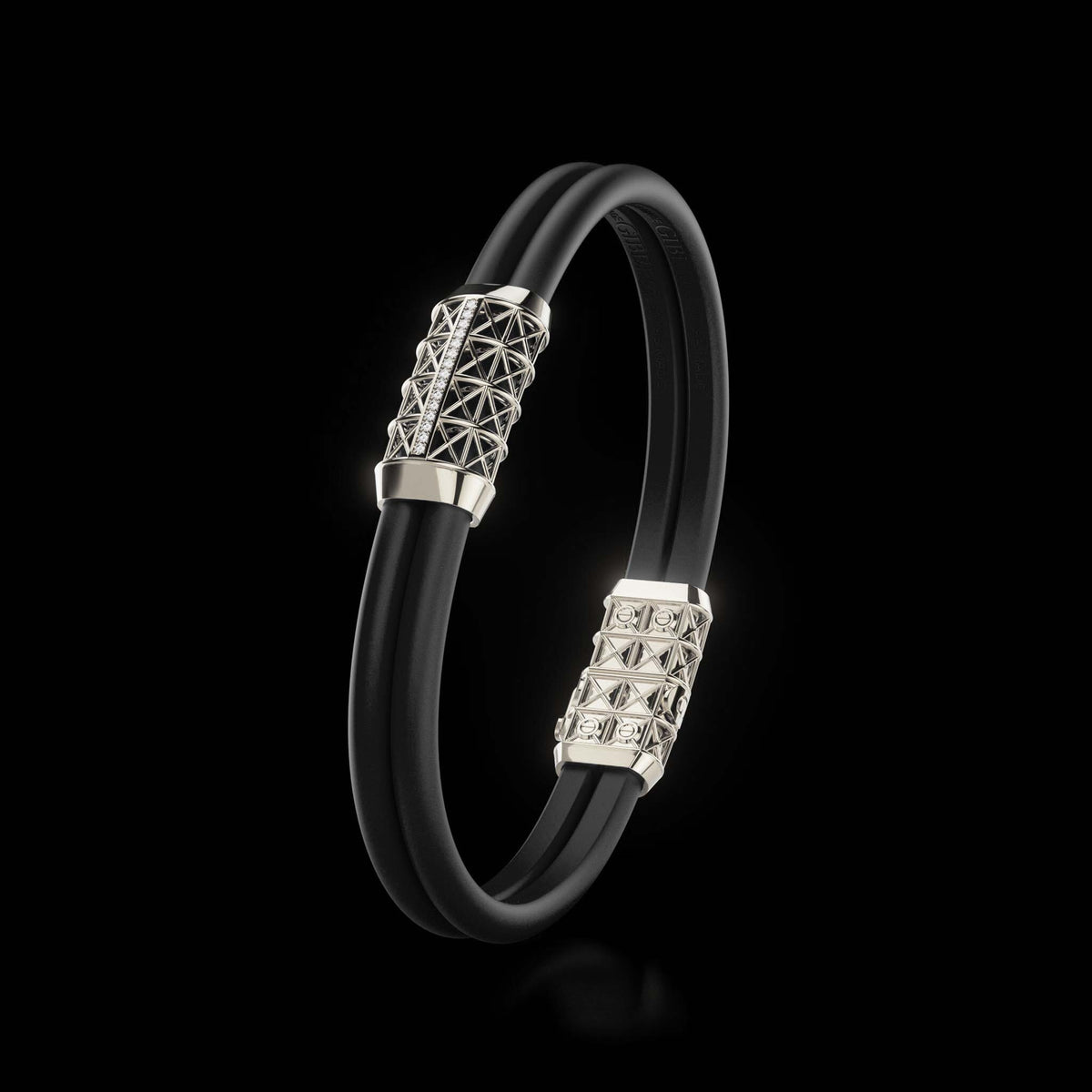 Double Bracelet Gladius, Platinum, 15 Diamonds