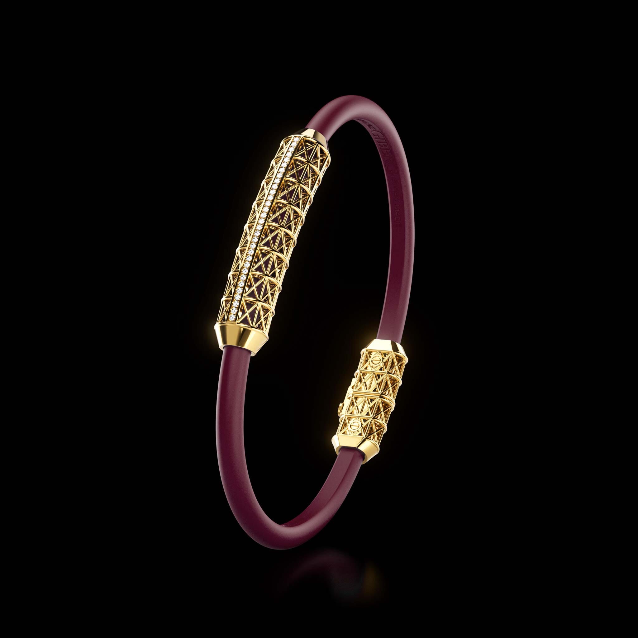 Single Bracelet Gladius, Yellow Gold, 31 Diamonds