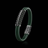 Double Bracelet Gladius, White Gold Coated, 31 Diamonds