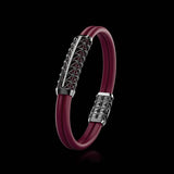 Double Bracelet Gladius, White Gold Coated, 31 Diamonds