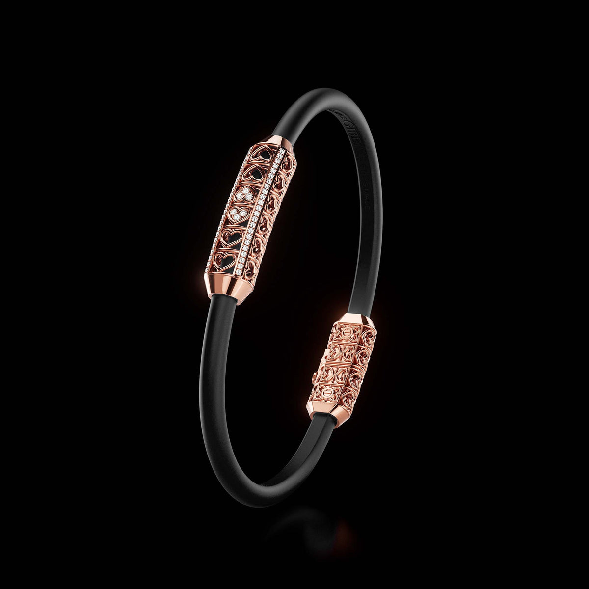 Single Bracelet Amphora, Red Gold, 52 Diamonds